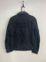 Black Levi's Denim Fleece Jacket Men's Medium