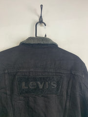 Black Levi's Denim Fleece Jacket Men's Medium