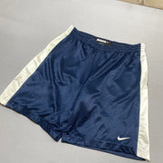 Vintage 90s Navy and White Nike Sport Shorts Men's Large