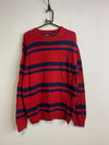 Red CHAPS Striped Crew-neck Jumper Men's Medium