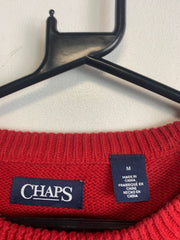 Red CHAPS Striped Crew-neck Jumper Men's Medium