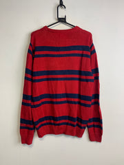 Red CHAPS Striped Crew-neck Jumper Men's Medium