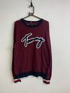 Burgundy Tommy Hilfiger Badge Jumper Men's Large