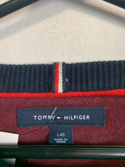 Burgundy Tommy Hilfiger Badge Jumper Men's Large