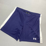 Navy and White Under Armour Sport Shorts Men's Large