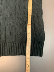 Black CHAPS Chunky Knitwear V-neck Jumper Women's Large