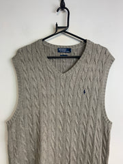 Grey Ralph Lauren Chunky Knitwear Vest Men's Large