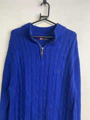 Blue CHAPS 1/4 Zip-up Jumper Men's Medium