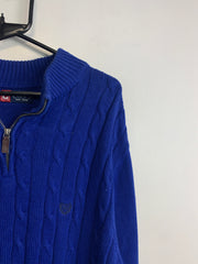 Blue CHAPS 1/4 Zip-up Jumper Men's Medium