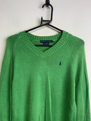 Green Ralph Lauren V-neck Jumper Men's Medium