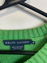 Green Ralph Lauren V-neck Jumper Men's Medium