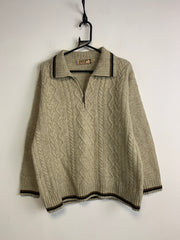 Vintage Khaki 007 1/4 Zip-up Jumper Men's XL