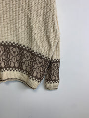 Vintage Beige Embroidery Jumper Men's XL