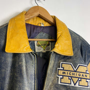 Vintage Leather Michigan State NFL Leather Bomber Jacket Large