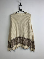 Vintage Beige Embroidery Jumper Men's XL