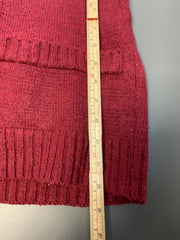 Red and White Knitwear Sweater Women's Medium