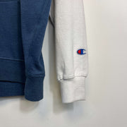 White Navy Champion Reworked Sweatshirt Large