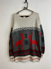 White Grey Red Mossimo Sweater Men's Large