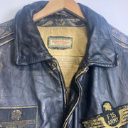 Vintage 90s B32 Leather Flying Army Jacket Redskins