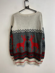 White Grey Red Mossimo Sweater Men's Large