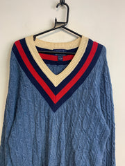 Blue GANT V-neck Knitwear Jumper Men's Large