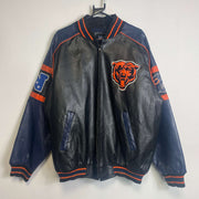 Vintage Chicago Bears NFL Leather Jacket Rare Large