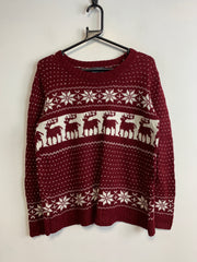 Red and White Christmas Sweater Men's Small