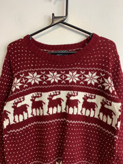 Red and White Christmas Sweater Men's Small