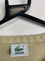 Khaki Lacoste V-neck Knitwear Jumper Men's Large