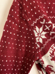 Red and White Christmas Sweater Men's Small