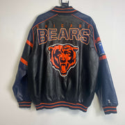 Vintage Chicago Bears NFL Leather Jacket Rare Large