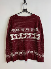 Red and White Christmas Sweater Men's Small