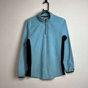 Vintage 90s Light Blue Nike Quarter zip up Fleece Women's Medium