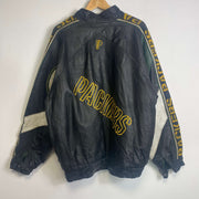 Vintage 90s Green Bay Packers NFL Pro Player Leather Jacket 2XL