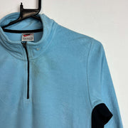 Vintage 90s Light Blue Nike Quarter zip up Fleece Women's Medium