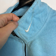 Vintage 90s Light Blue Nike Quarter zip up Fleece Women's Medium