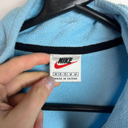 Vintage 90s Light Blue Nike Quarter zip up Fleece Women's Medium