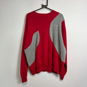 Red Grey Champion Reworked Sweatshirt Large