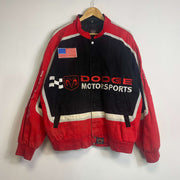 Vintage Black Red Dodge Racing NASCAR Jacket Large