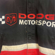 Vintage Black Red Dodge Racing NASCAR Jacket Large