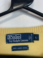 Yellow Ralph Lauren V-neck Jumper Men's Large