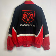 Vintage Black Red Dodge Racing NASCAR Jacket Large