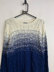 Cream-Blue Lands' End Knitwear Jumper