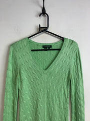 Green Ralph Lauren V-neck Knitwear Jumper women's XS