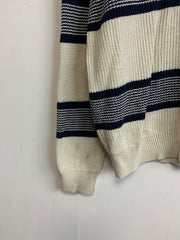 Beige-Black Tommy Hilfiger Striped Jumper Men's XL