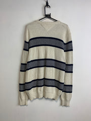 Beige-Black Tommy Hilfiger Striped Jumper Men's XL