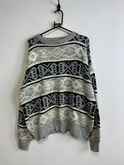 Black and White Knitwear Sweater Men's XL