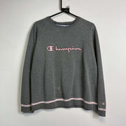 Grey Pink Champion Sweatshirt Small