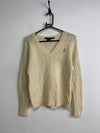 Beige Ralph Lauren Sport V-neck Knitwear Jumper Women's Large