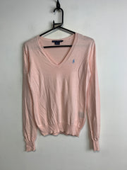 Pink Ralph Lauren V-neck Jumper Women's Small